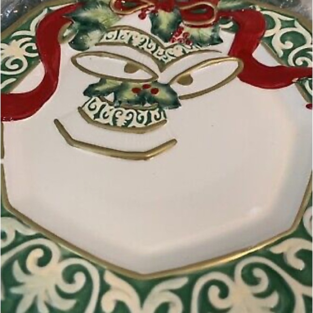 FITZ & FLOYD Canapé PLATE CHRISTMAS BELLS NIB - Picture 3 of 5